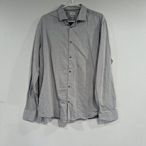 Selected Homme Identity Regular Fit Button Down Dress Shirt Light Grey Size XXL